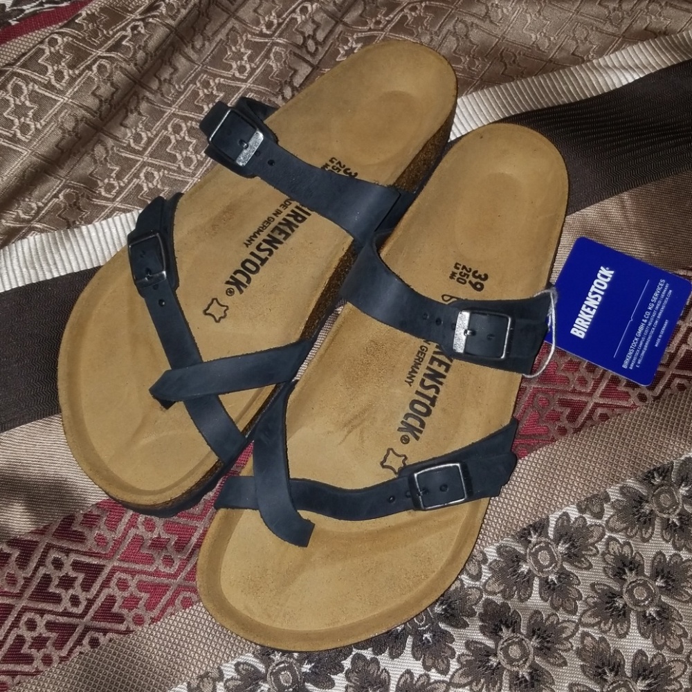 Birkenstock Mayari Black Leather Sandals